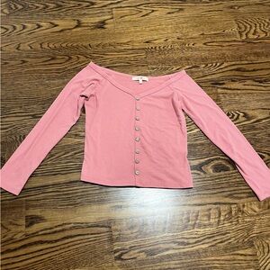 Wishful Park Pink Button-Up Top